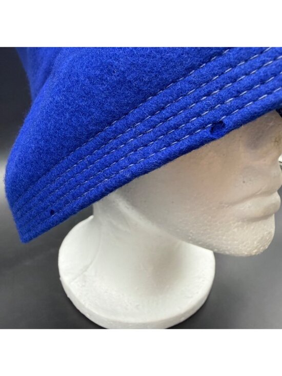 Vintage Blue Felt Hat Bow Detail Union Made Mid Century Accessory Retro Chic main image 7